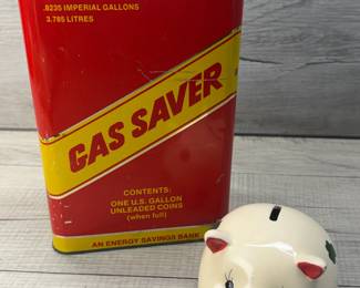 SAVINGS BANKS METAL CAN CERAMIC PIGGY BANK 