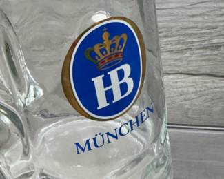 HOFBRAUHAUS MUNCHEN GLASS BEER STEINS & GROLSCH BOTTLE