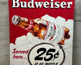 METAL ANHEUSER BUSCH BUDWEISER SIGN