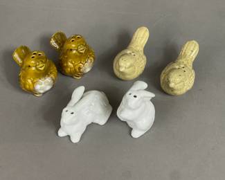 SALT & PEPPER SHAKER SETS BIRDS & BUNNIES