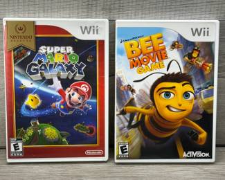 NINTENDO Wii GAMES SUPER MARIO GALAXY & BEE MOVIE