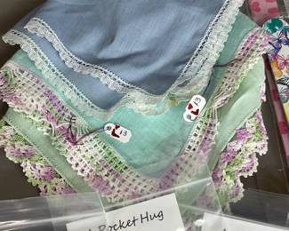 VINTAGE HANDKERCHIEFS POCKET HUGS EMERY BOARDS