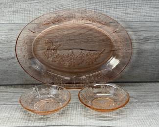 PINK DEPRESSION GLASS SHARON FEDERAL GLASS