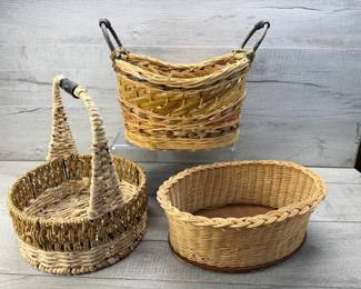NATURAL FIBER WOVEN BASKETS