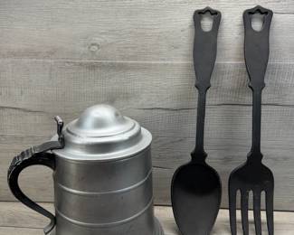 EMIG SPOON & FORK ICE BUCKET STEIN