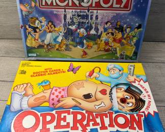 FAMILY BOARD GAMES DISNEY MONOPOLY & OPERATION