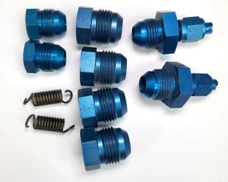 DW455 Blue Anodized AN Fittings