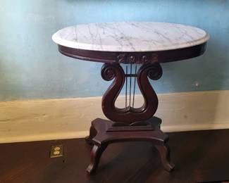 Pair of lyre tables