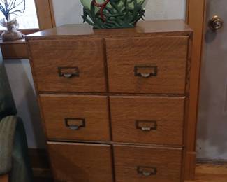 1960s oak file cabnet or stand. Nice size