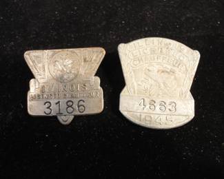 Vintage Chauffeur License Badges