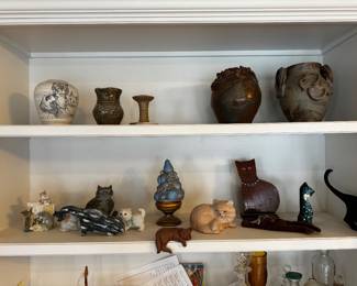 various small decor. lots of cats!
