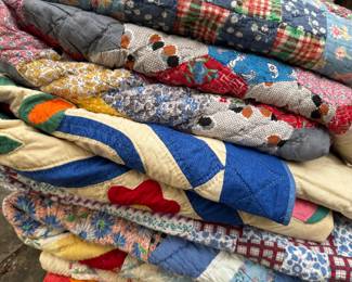beautiful condition, vibrant, hand made quilts