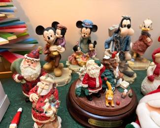 Disney Christmas figurines and Santa collectibles