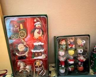 Boxed Christmas figurine ornament sets
