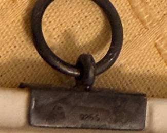 Antique iron hanging ring hardware detail