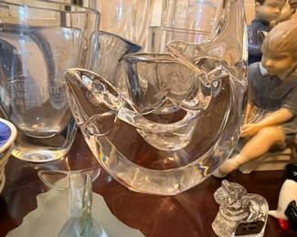 Studio crystal art sculpture and Lladró figurine