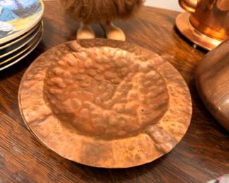 Hand-hammered copper plate or charger