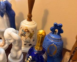 Decorative porcelain bell collection and figurines