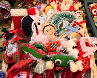 Vintage Christmas knit and felt ornaments collection
