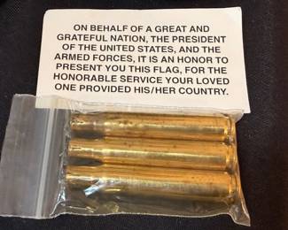 Military funeral 21-gun salute shell casings memorial keepsake