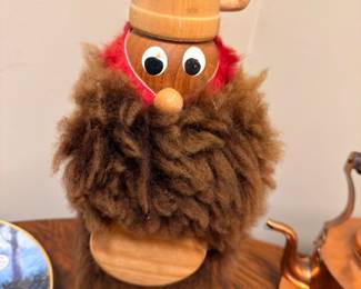 Scandinavian wood Viking figurine folk art