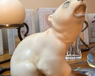 Large porcelain polar bear figurine