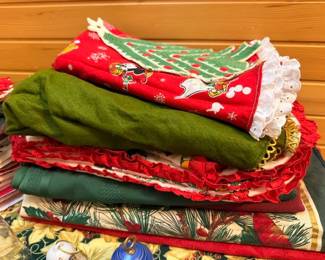 Christmas tablecloths and holiday linens