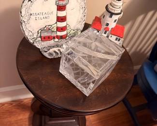 Assateague Island lighthouse plate and figurine