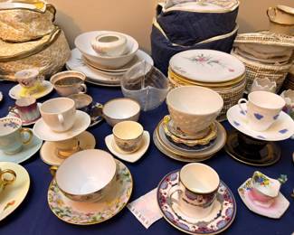 Vintage fine china teacups and saucers collection