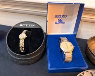 Citizen and Seiko Quartz watches in original boxes