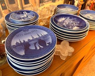 Royal Copenhagen Christmas plates including 1975 Bicentennial commemorative