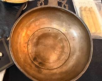 Antique brass bowl with patina