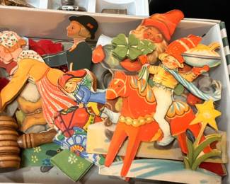 Vintage Scandinavian Christmas decorations and paper cutouts