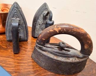 Antique cast iron sad irons primitive collection