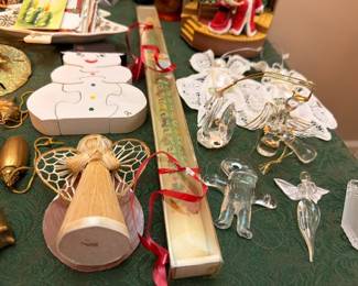 Christmas angel ornaments and snowman decor lot