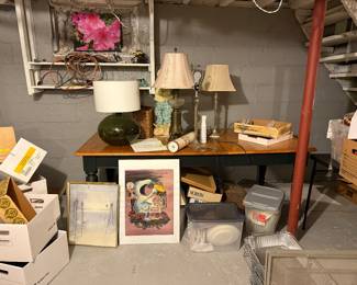 Lamps, art, china, vintage china, antique china