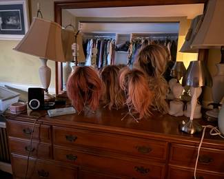 Wigs, wig, lamp, lamps, furniture, vintage furniture 