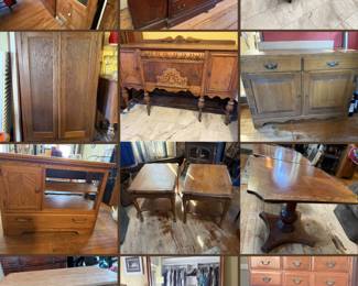 Antique furniture, buffet table, cabinet, end table, armor, dining room table, side table, dressers, dresser, display cabinet, hutch
