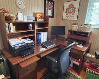 Miller Furniture custom design 2-piece cherry office desk