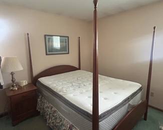 Queen-size bed and mattress