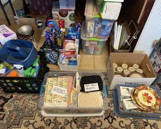 Assortment of kitchen and household items