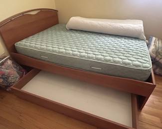 Full-sized bed and mattress, with trundle