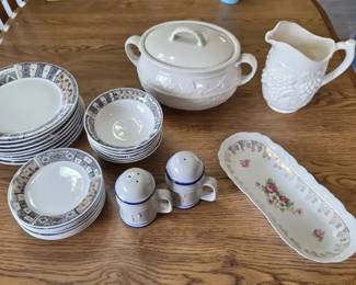 Mixed Dishware Lot w Plates, Bowls, Celebrating Home Bean Pot, Pitcher More