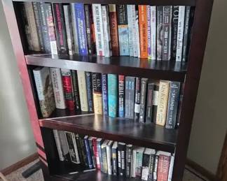 Wood Bookcase with Assorted Books Various Authors