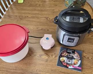 Instant Pot, Mini Waffle Maker, And Tupperware