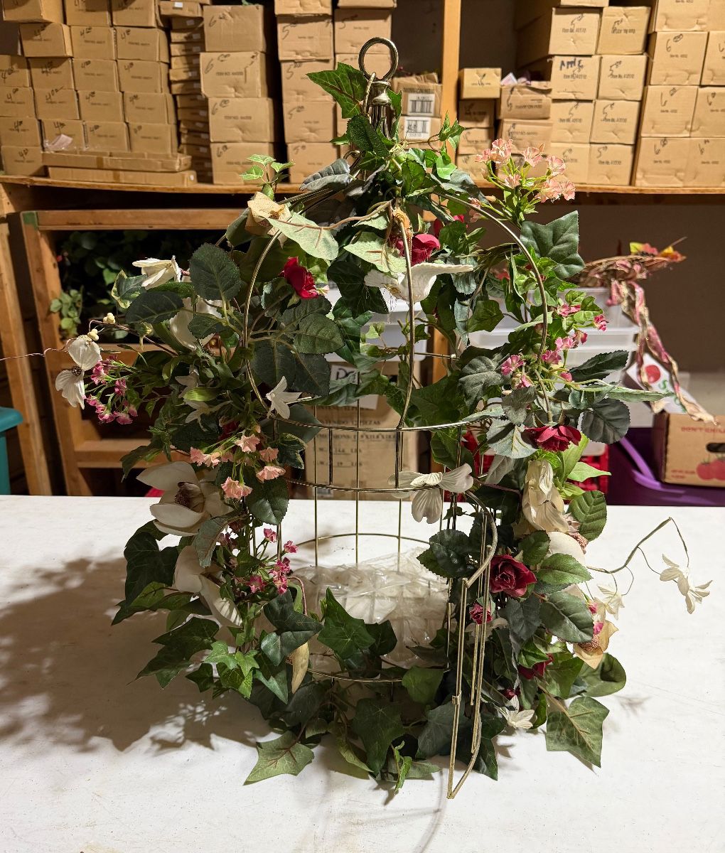 Home Interiors Bird Cage w/flowers