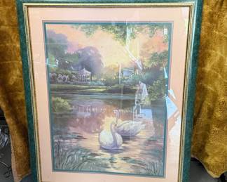 Home Interiors Lady and Bridge Picture