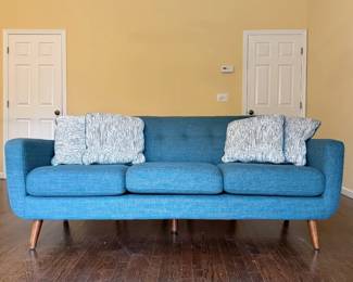 Blue couch sofa gently used, measures 79" x 32" x 34".