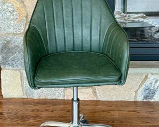 A green office chair