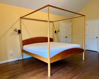 A cherry and curly maple canopy bed from Pompanoosuc Mills (originally $2,600) with detachable poles.